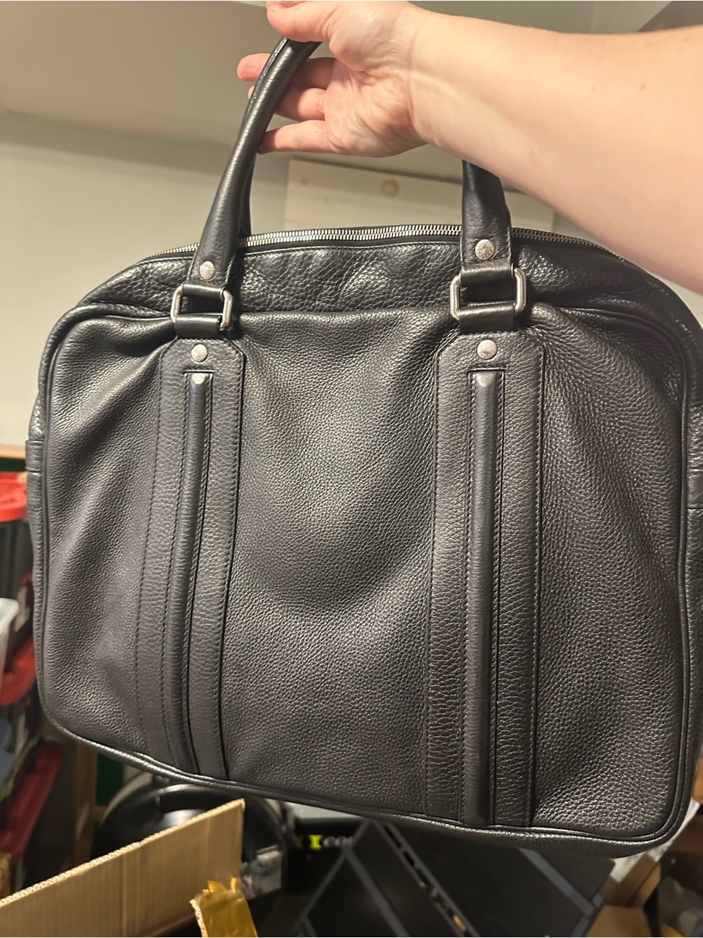 Gucci Black Leather Men's Briefcase